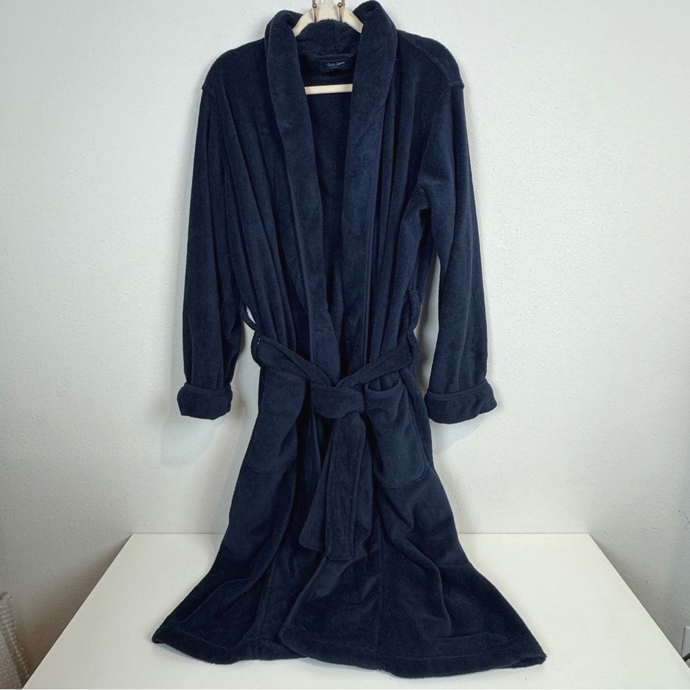 Club Room Men’s Navy Blue Plush Robe One Size